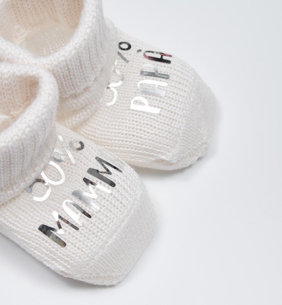 Вязаные носки iDO "50% mama" "50% papà"