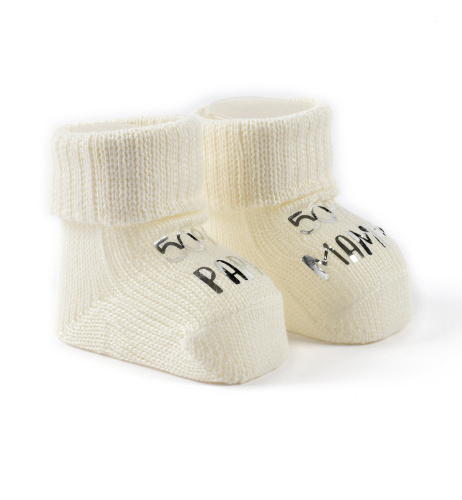 Вязаные носки iDO "50% mama" "50% papà"