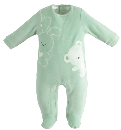 Комбинезон на кнопках с мишкой и зайчиком iDO
