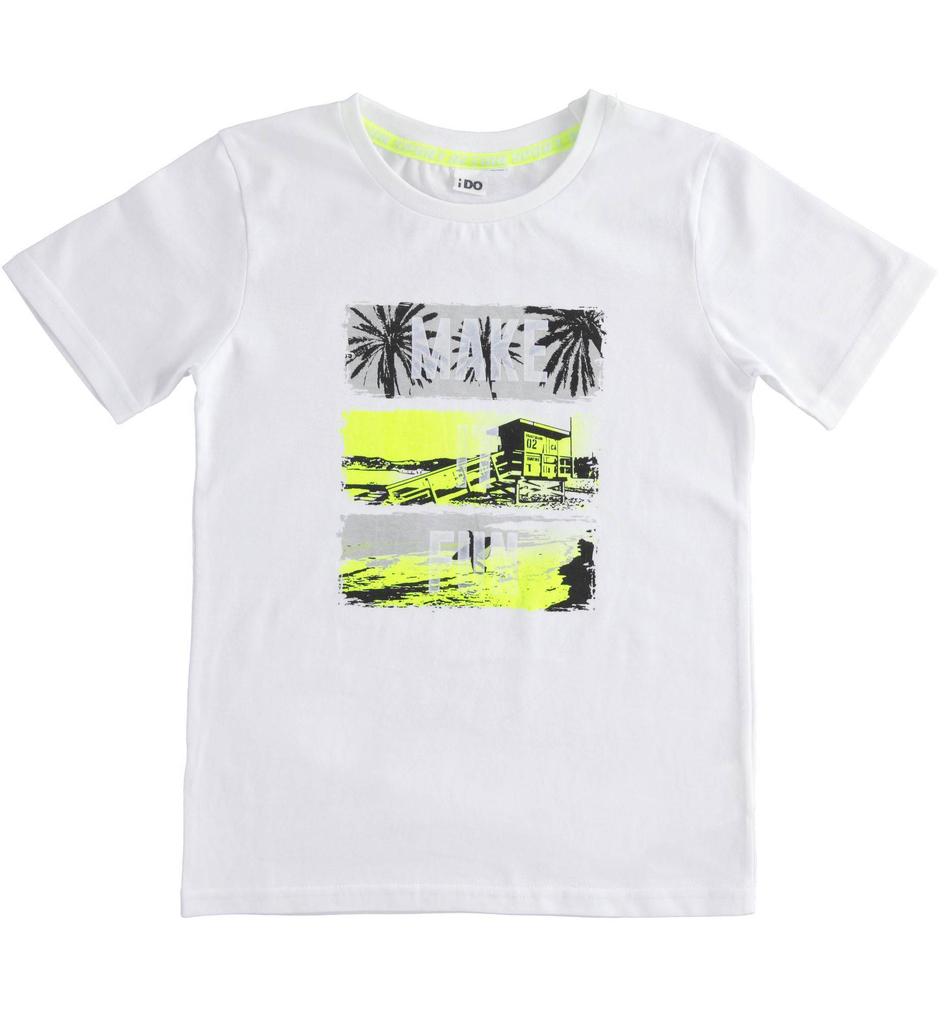 Пляжная футболка из 100% хлопка для мальчика