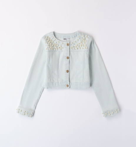 Джинсовая куртка iDO с жемчугом