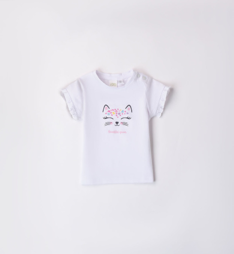 Футболка с котенком из 100% хлопка iDO 