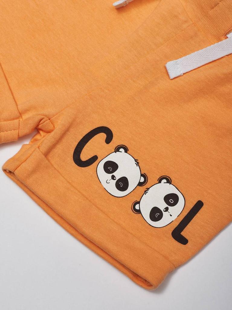 Комплект из футболки из 100% хлопка с пандой и шорт