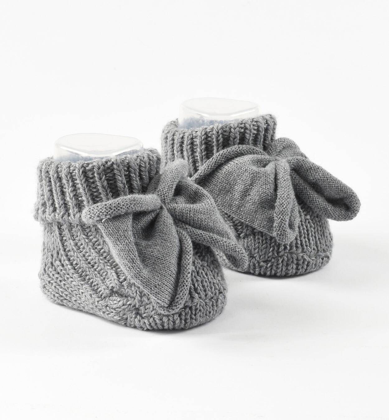 Теплые вязаные носки - пинетки 