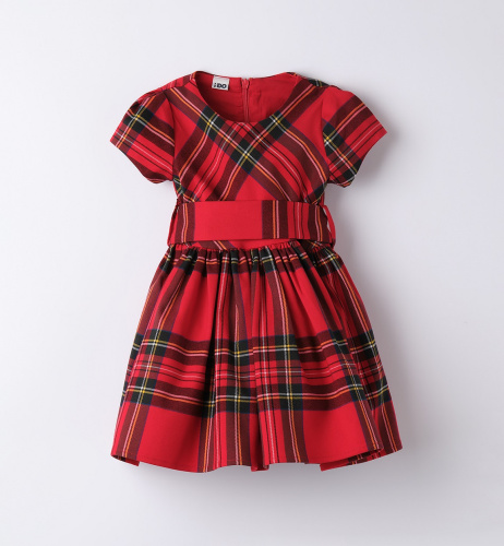 Клетчатое платье с поясом iDO