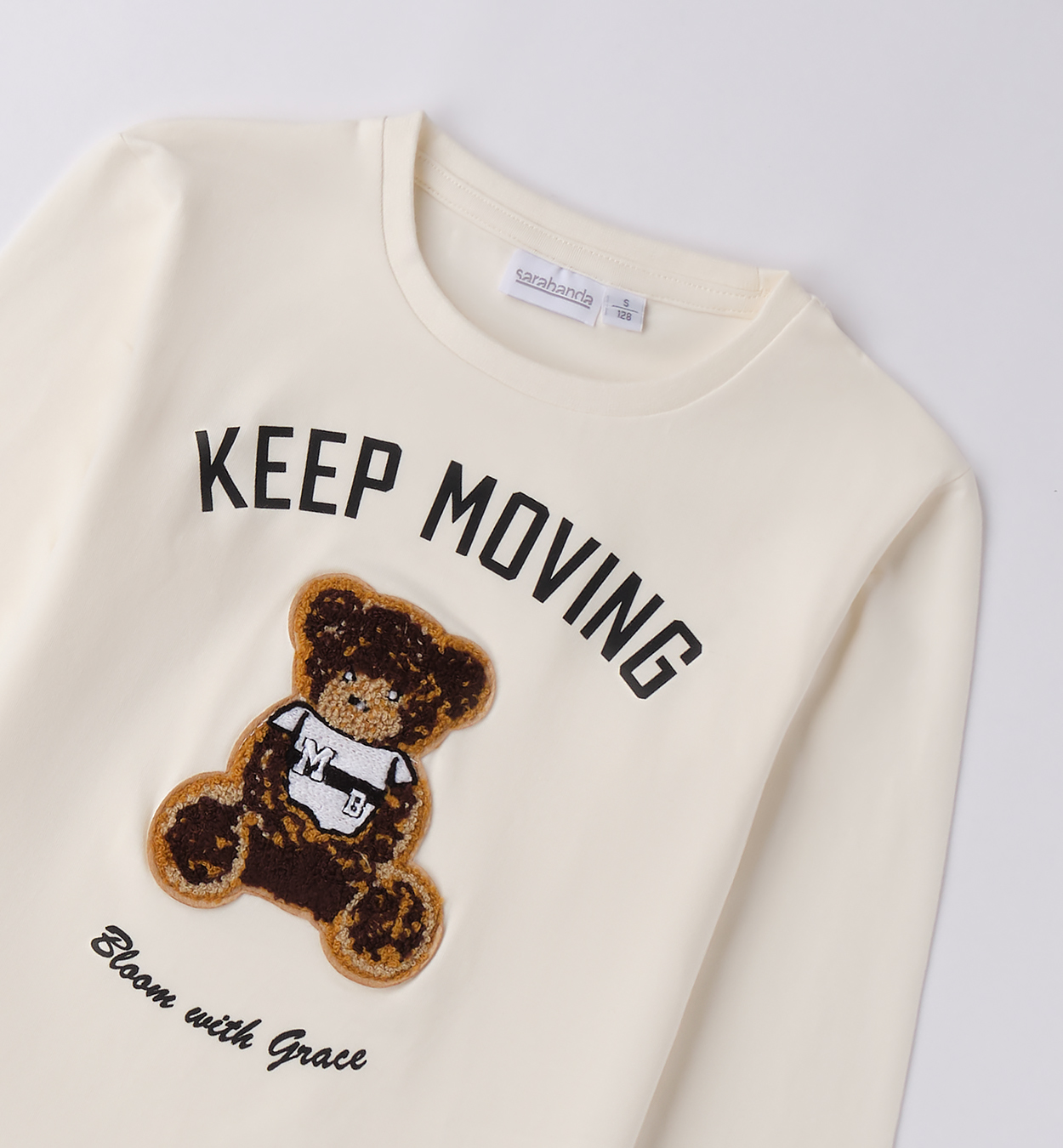 Лонгслив Sarabanda с мишкой для девочек