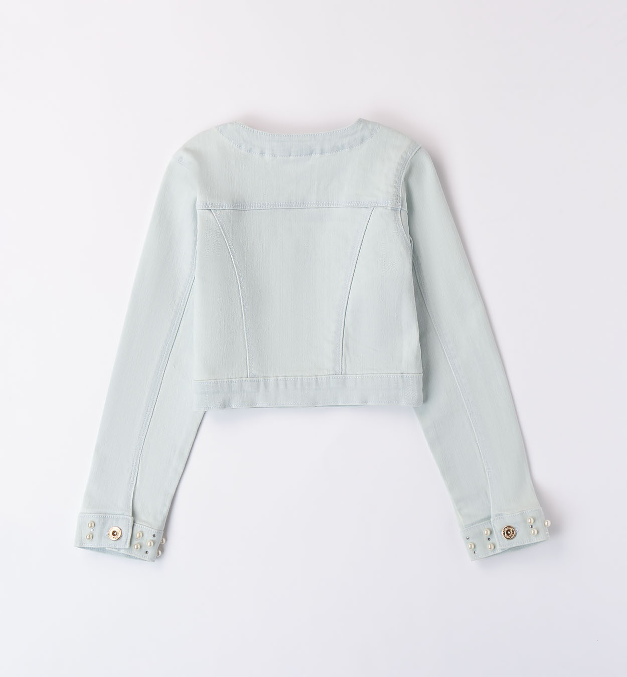 Джинсовая куртка iDO с жемчугом